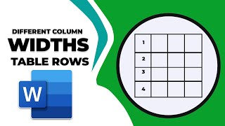 How to make different column widths in Word table rows [upl. by Tiloine]