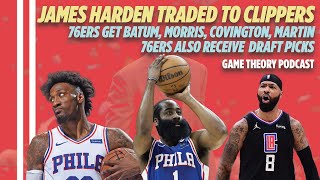 JAMES HARDEN TRADED TO CLIPPERS 76ers receive Morris Covington Batum Martin Draft Picks [upl. by Atiuqal321]