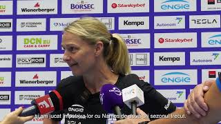 🎤 Helle Inger and Crina about Bistrița vs CSMB in EHFCL  Round 1 [upl. by Sinai]