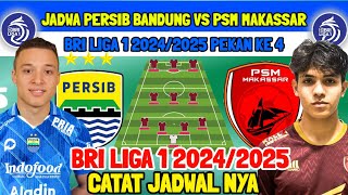 JADWAL PERSIB  BERITA PERSIB  KABAR PERSIB  JADWAL PERSIB VS PSM MAKASSAR  LINE UP PERSIB PERSIB [upl. by Dlaner]