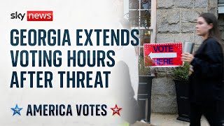 America Votes Georgia extends voting hours after bomb threats [upl. by Enylcaj174]