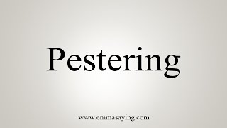 How To Say Pestering [upl. by Tihor]