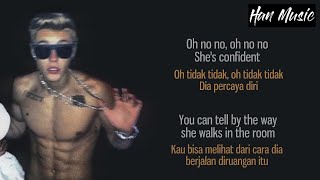 Confident  Justin Bieber ft Chance The Rapper Oh no no Shes confident Lyrics Lagu Terjemahan [upl. by Ssitruc]