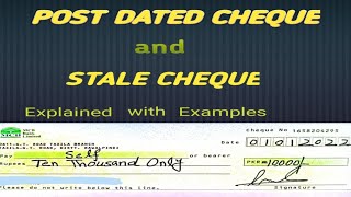 Difference Between Post Dated and Stale Cheque  What is post dated Cheque  What is stale Cheque [upl. by Arualana]