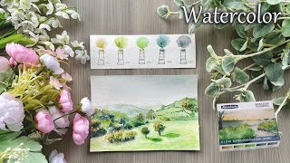 Schmincke Super Granulating Watercolors Shire Unboxing  swatching and Painting  step by step [upl. by Agace938]