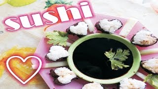 SUSHI fácil y económico ✩ roll con forma de CORAZÓN ♥ receta 14 de febrero  food recipe easy [upl. by Allyson158]