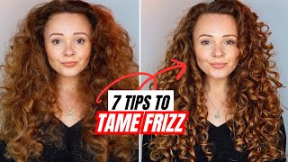 HOW TO TAME FRIZZY CURLY HAIR 7 types of frizz amp how to fix them [upl. by Amesari836]