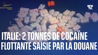 Deux tonnes de cocaïne flottante ont été saisies par les douanes italiennes [upl. by Tlevesor]