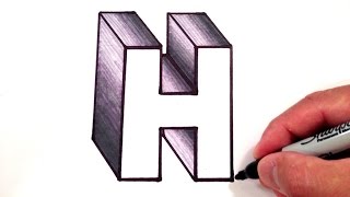 How to Draw the Letter H in 3D [upl. by Ut]