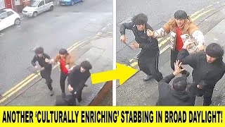 Shocking Broad Daylight Stabbing Caught on CCTV in Sparkhill Birmingham [upl. by Culver]