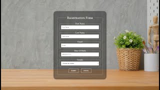 REGISTRATION FORM USING HTML AND CSS [upl. by Modie885]