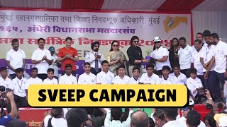 Shreyas Talpade Padmini Kolhapure amp Others Present At Juhu Beach Support The Sveep Campaigns [upl. by Drugge]