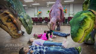 4 Walking Dinosaurs for Dinosaur Theme Birthday Party in Houston Texas Keira [upl. by Bordie]