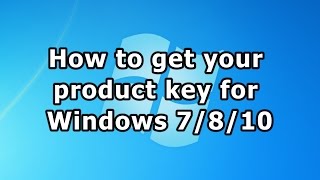 How to get your product key for Windows 7810 [upl. by Files]