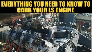 HOW TO INSTALL A CARBURETOR ON AN LS SWAP LS1 LM7 LR4 LQ4 L33  Carbureted LS  Carb LS [upl. by Follmer401]