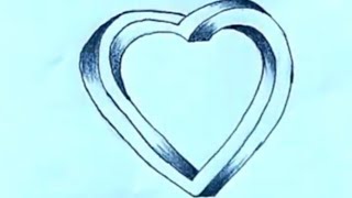 Howto draw a heartin 3D shape heartin 3D shape step by step [upl. by Ciel]