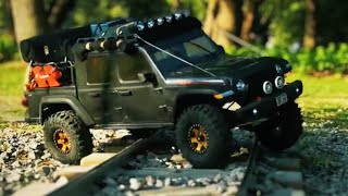 unmistakable the brother of the wrangler Jeep Gladiator Rubicon 110 Scale RC Rock Crawler offroad [upl. by Haliak]