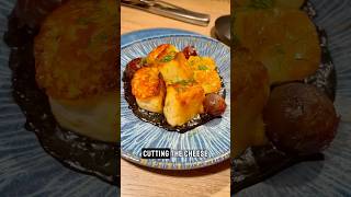 cutting the roasted halloumi cheese 🧀 HighSpeedDining [upl. by Adnoved158]