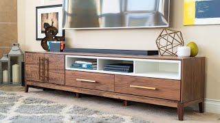 Building a Modern Media Console TV Stand Credenza  Woodworking [upl. by Aihtnis]