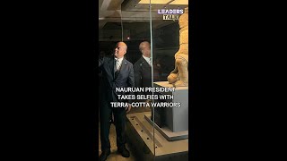 Nauruan President takes selfies with Terracotta Warriors [upl. by Annadiana]