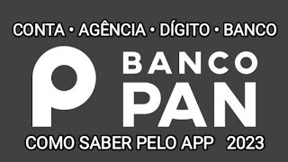 APP Banco Pan  Como saber a CONTA AGÊNCIA e BANCO 2023 [upl. by Adaran]