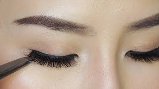 How to Apply False Eyelashes For Beginners [upl. by Rawley]