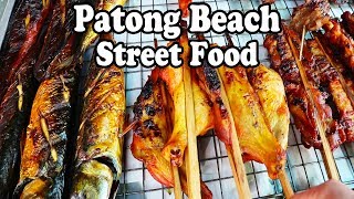 PATONG BEACH STREET FOOD A Thai Street Food Beach Feast in Phuket Thailand [upl. by Linetta]