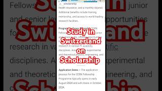 Study in Switzerland  Switzerland Scholarship  Study in Switzerland on scholarships shorts [upl. by Elcin]