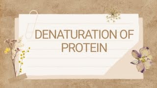 Denaturation of Protein  Microbiology  Biochemistry [upl. by Swope]