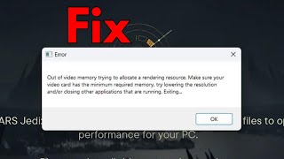 How to fix out of video memory error in StarWarsJediSurvivor [upl. by Dunlavy]