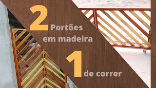 Como fazer portão de correr de madeiraHow to make a wooden sliding gate [upl. by Anivel]