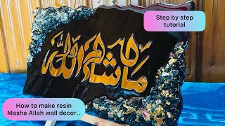 Masha Allah resin wall decor step by step tutorial with tips and tricks [upl. by Keith]