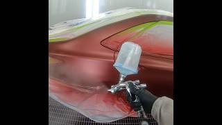 Iwata WS400 in action autobodypaint clearcoat painting Iwata carpainting [upl. by Ettesel503]