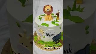 JUNGLE THEME CAKE cake junglethemehomemadecake trendingshortstrending 🔥thumboorcustomizedcake [upl. by Cramer]