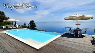 Exceptional 3 bedroom villa with superb breathtaking view to the Ionian sea south Corfu [upl. by Edison629]