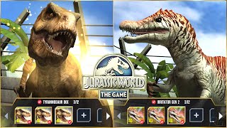 TYRANNOSAUR DOE IRRITATOR GEN 2 X3 MAX LEVEL 40 BATTLE amp ALL ANIMATION  Jurassic World The Game [upl. by Ayikin980]