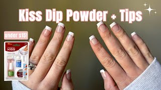 Effortless French Tip Nails Using KISS Dip Powder With Tips [upl. by Rycca3]