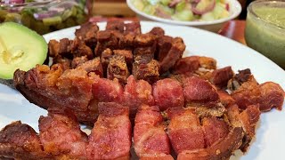 Como hacer Chicharrones en casa Prepáralos en estufa o Air Fryer [upl. by Beaner]