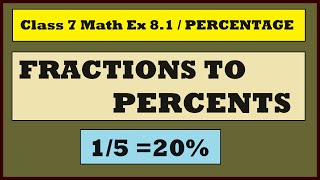 Class 7 Math Ex 81  How to Convert fraction into Percentage  Converting Fractions to Percents [upl. by Argile]