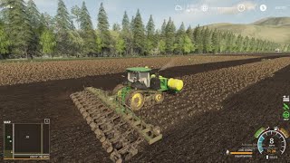 Farming Simulator 19 8370RT and Unverferth 332 12 Row Ripper Stripper subsoiler with Greenstar GPS [upl. by Brion]