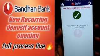 Bandhan bank Recurring deposit opening live process 2022 🔥 [upl. by Sidney]