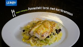 Pannestekt torsk med karrikremsaus  Lerøy [upl. by Ailama]