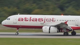 FullHD Atlasjet Airbus A321 landing taxi amp takeoff at GenevaGVALSGG [upl. by Rahmann940]