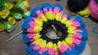 🤩 Tutorial Fácil para Tejer Crochet 😍 ColeteroScrunchie Tejido a Crochet‼️Tejiendo con Hilda Rosa 🔔 [upl. by Edasalof]