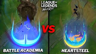 Ezreal Heartsteel VS Battle Academia Skin Comparison Wild Rift [upl. by Ocir]