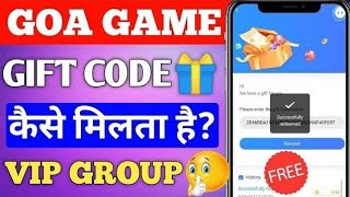 Goa Games Daily Gift Code  Yaha Milega Code casino goagame [upl. by Lumbye]