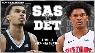 San Antonio Spurs vs Detroit Pistons Full Game Highlights  Apr 14  2024 NBA Season [upl. by Neahs]