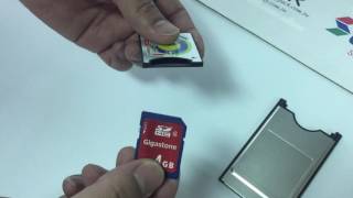 How to use SD card to CF card into PCMCIA adapter wwwmemorypackcomtw [upl. by Meid218]