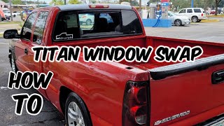 TITAN WINDOW SWAP IN A SILVERADO TITANWINDOWSWAP SUNROOF SINGLECAB DOUBLESUNROOF SUNROOFINSTALL [upl. by Oniger]