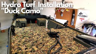 InDepth Hydro Turf Install  Duck Camo  14ft Jon Boat [upl. by Holzman29]